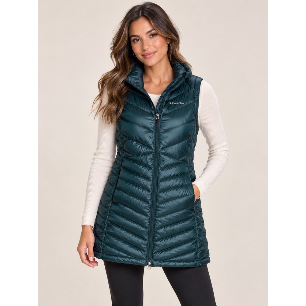 Columbia Joy Peak Omni-Heat Infinity Long Insulated Vest Teal Green XL